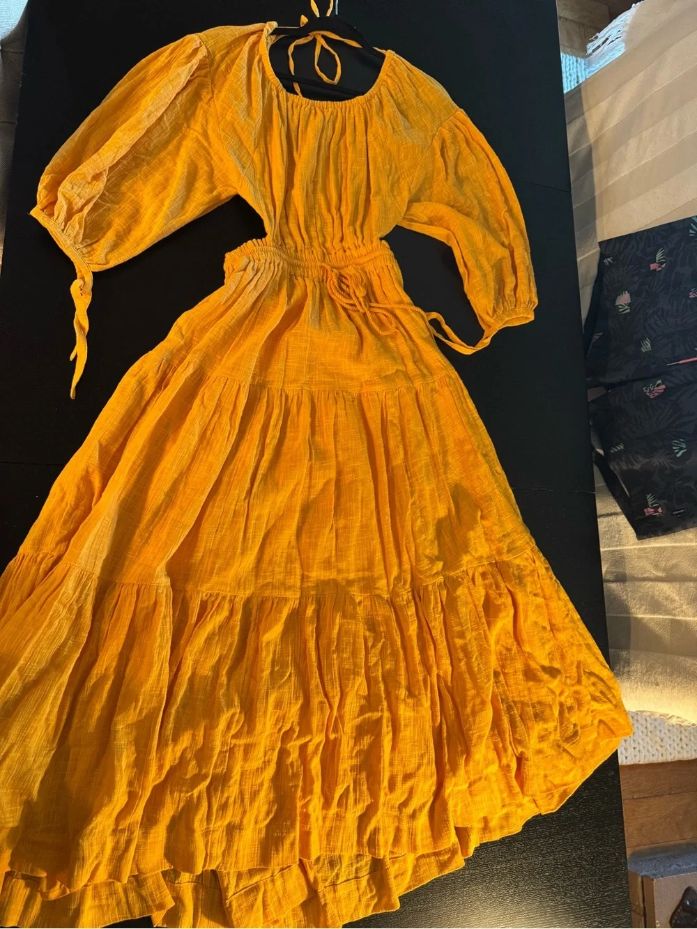 Free People Backless Tiered Maxi Dress in Bright Yellow - Picture 2 of 6